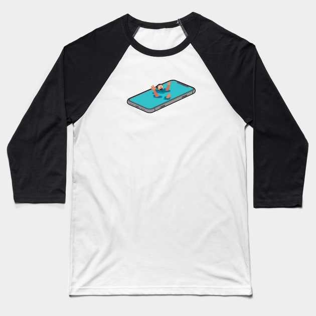 drowning in gadgets Baseball T-Shirt by DewaJassin